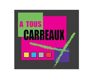 Logo A Tous Carreaux coloré, style moderne pour jardins-paysages en Ariège