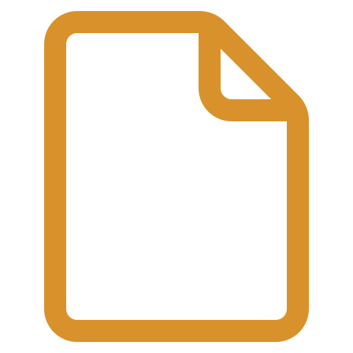 Icône de document orange minimaliste pour jardins-paysages en Ariège, support de devis et fiches travaux