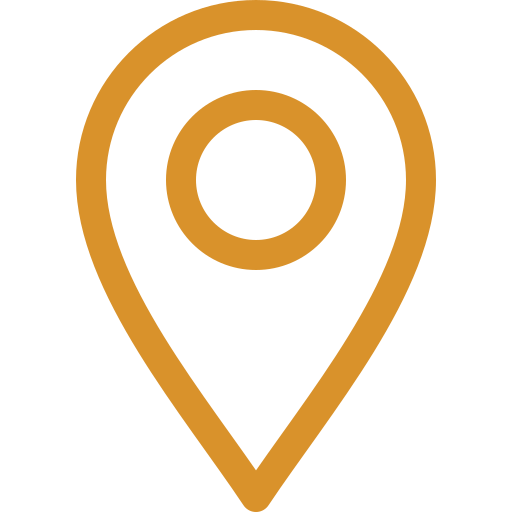 Icône de localisation orange pour jardins-paysages en Ariège